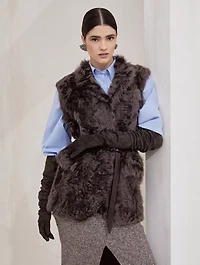 Wavy Shearling Vest
