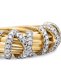 Helena Ring 18k Yellow Gold With Diamonds, 7.7mm