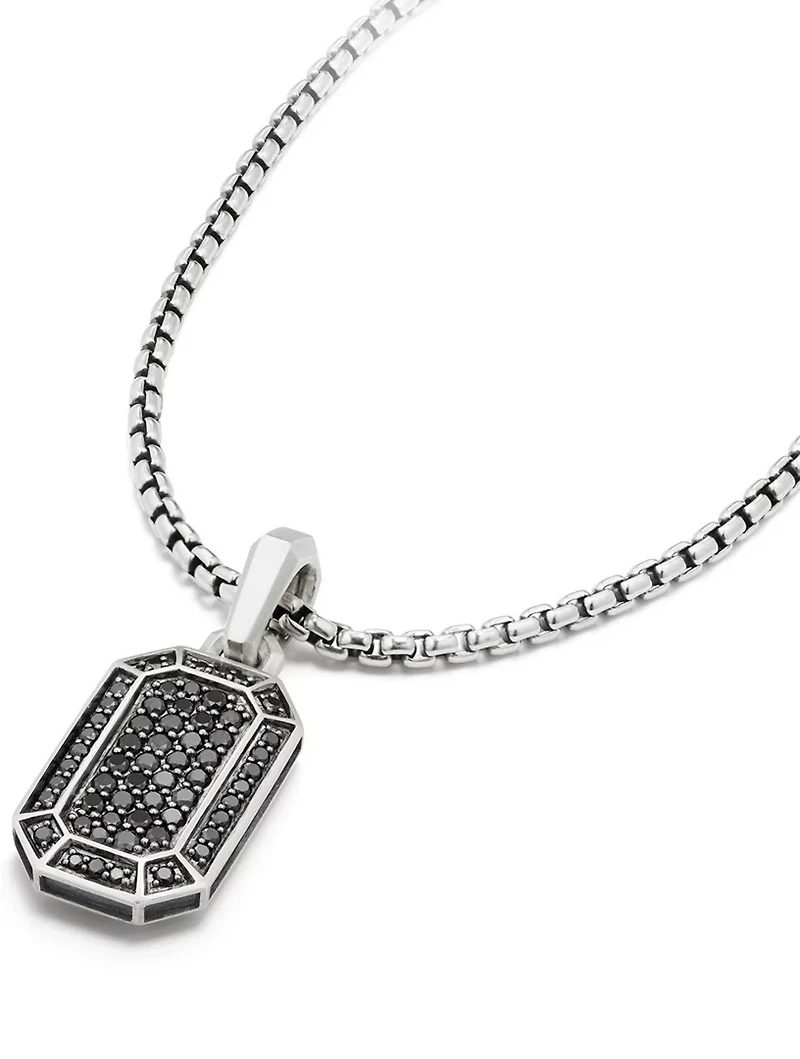 Streamline® Pavé Amulet In Sterling Silver With Black Diamonds