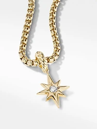 North Star Birthstone Amulet In 18k Yellow Gold With Center Diamond