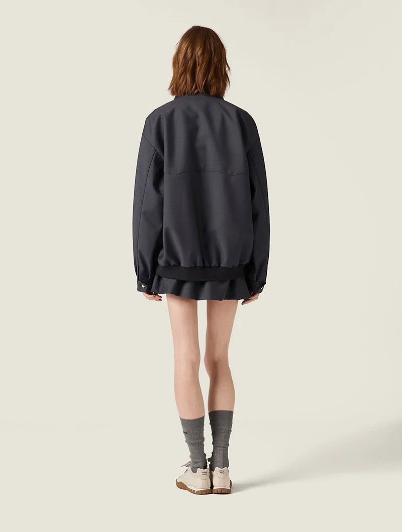 Bonded Kid Mohair And Jersey Blouson Jacket