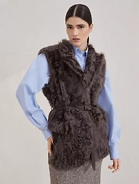 Wavy Shearling Vest