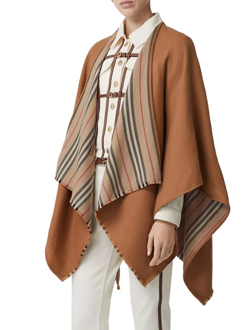 Icon Stripe Wool Reversible Cape