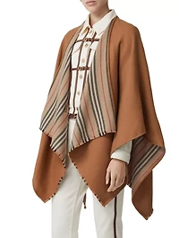 Icon Stripe Wool Reversible Cape