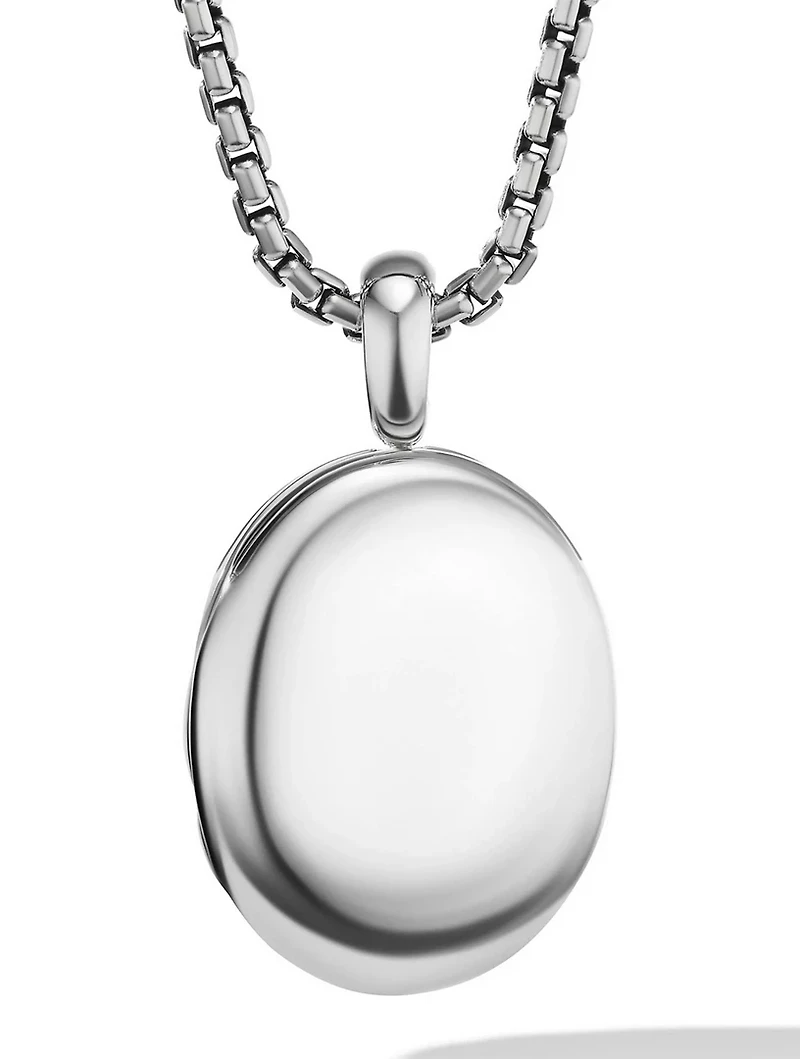 Sculpted Cable Locket Amulet In Sterling Silver