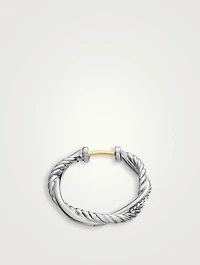 Petite Infinity Hoop Earrings In Sterling Silver With Diamonds, 17.3mm