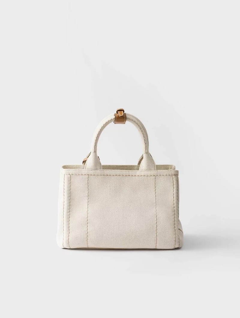 Prada Jardinière Small Linen Blend Handbag