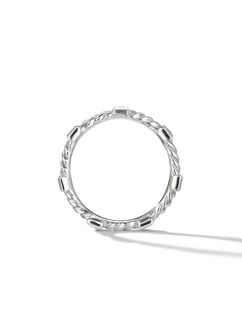 Cable Collectibles® Stack Ring 18k White Gold With Diamonds