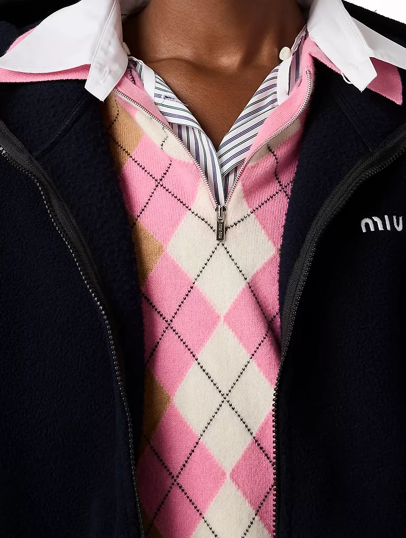 Cashmere Half-zipper Polo Shirt