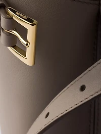 Prada Buckle Medium Leather Handbag With Double Belt