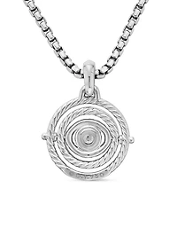 Evil Eye Mobile Amulet In 18k White Gold With Pavé Blue Sapphires And Diamonds, 20.5mm
