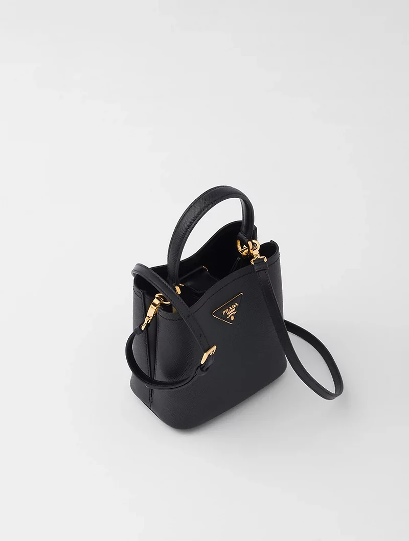 Small Saffiano Leather Prada Panier Bag