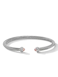 Cable Classics Bracelet Sterling Silver With Morganite And Pavé Diamonds