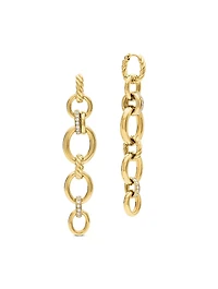 Dy Mercer® Linked Drop Earrings In 18k Yellow Gold With Diamonds, 68mm