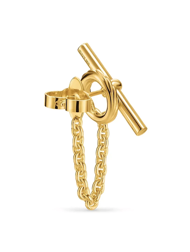 Dy Mercer® Bold Toggle Chain Stud Earrings In 18k Yellow Gold, 50.4mm