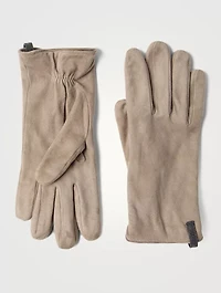 Suede Gloves With Monili