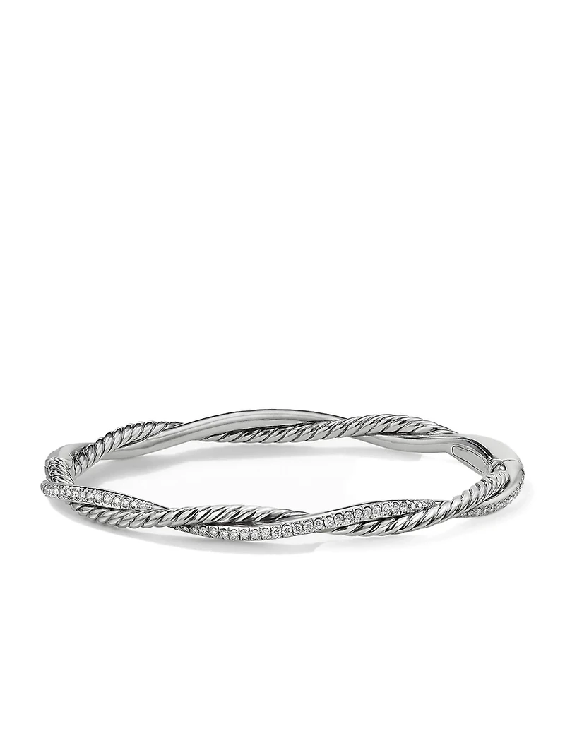 Petite Infinity Bracelet Sterling Silver With Pavé Diamonds