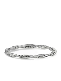 Petite Infinity Bracelet Sterling Silver With Pavé Diamonds