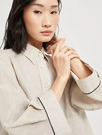 Cropped Shirt With Monili
