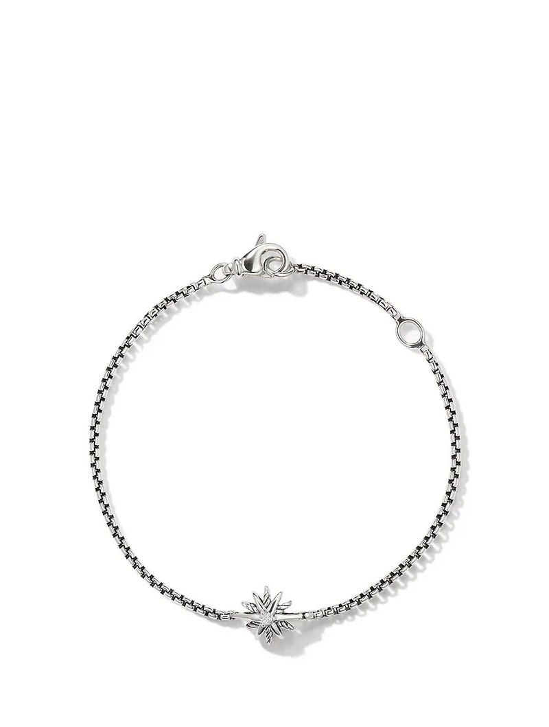 Starburst Kids Bracelet In Sterling Silver With Center Diamond