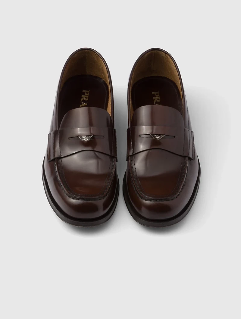 Brushed Leather Loafers