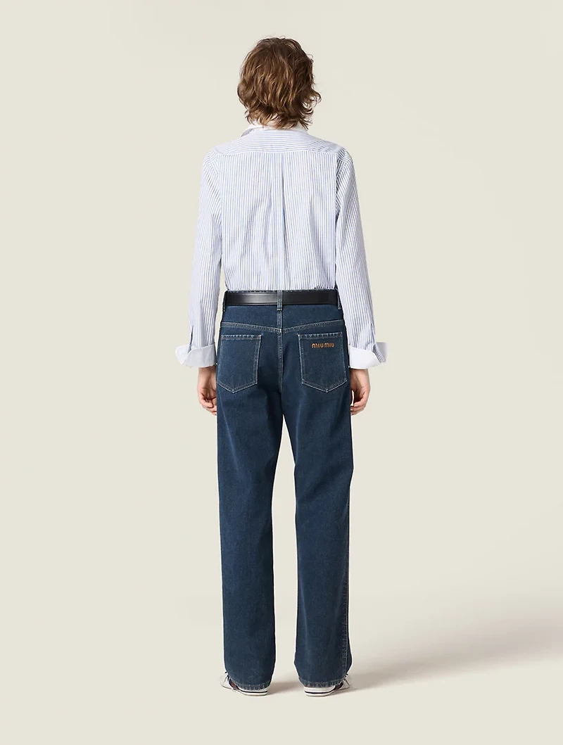 Flocked Denim Jeans