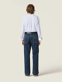 Flocked Denim Jeans