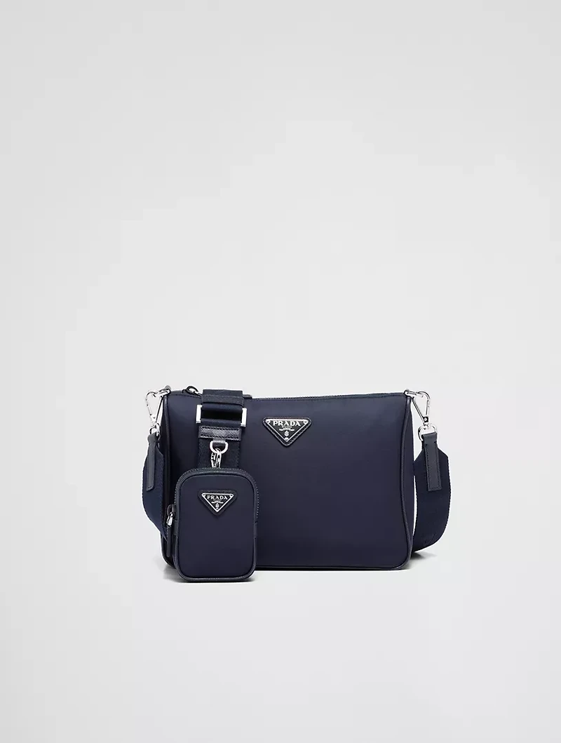 Re-nylon And Saffiano Leather Shoulder Bag