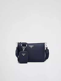 Re-nylon And Saffiano Leather Shoulder Bag