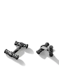 Cable Elongated Cufflinks In Sterling Silver