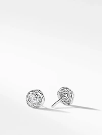 Crossover Infinity Stud Earrings In 18k White Gold With Diamonds