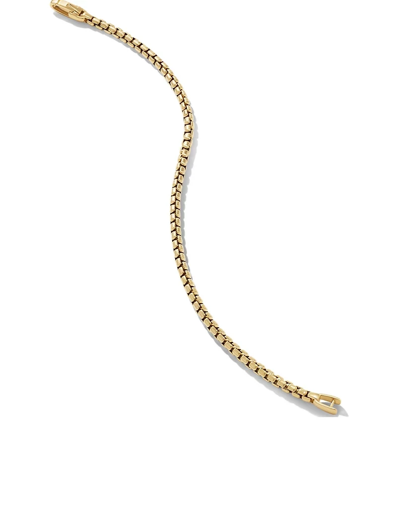 Box Chain Bracelet 18k Yellow Gold, 3.4mm
