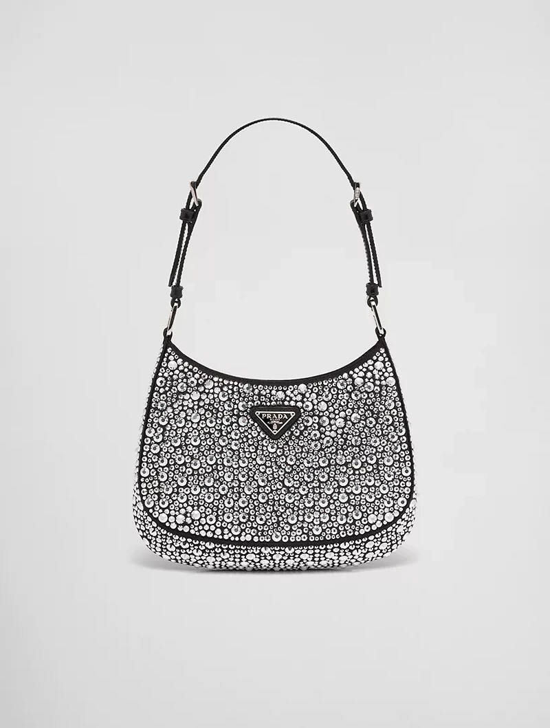 Prada Cleo Satin Bag With Crystals