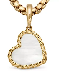 Dy Elements® Heart Amulet In 18k Yellow Gold With Mother Of Pearl