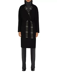 Reversible Wool Wrap Coat