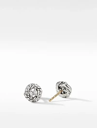 Petite Infinity Stud Earrings In Sterling Silver With Diamonds