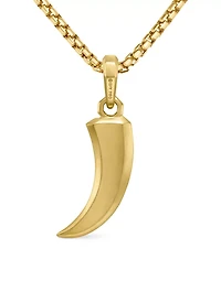 Claw Amulet In 18k Yellow Gold With Black Diamonds, 25mm