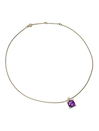 Chatelaine® Pendant Necklace In 18k Yellow Gold With Amethyst And Diamonds, 11mm