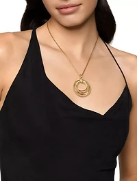 Crossover Trio Pendant Necklace In 18k Yellow Gold With Diamonds