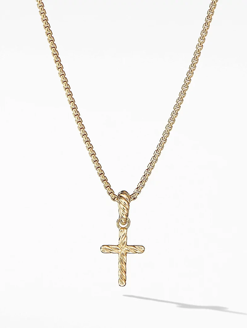 Cable Collectibles® Cross Amulet In 18k Yellow Gold With Pavé Diamonds