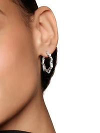 Zig Zag Stax™ Hoop Earrings In Sterling Silver With Diamonds, 22.8mm