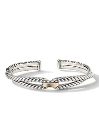 Cable Loop Bracelet Sterling Silver With 18k Yellow Gold
