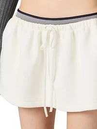 Bonded Piqué And Technical Jersey Miniskirt