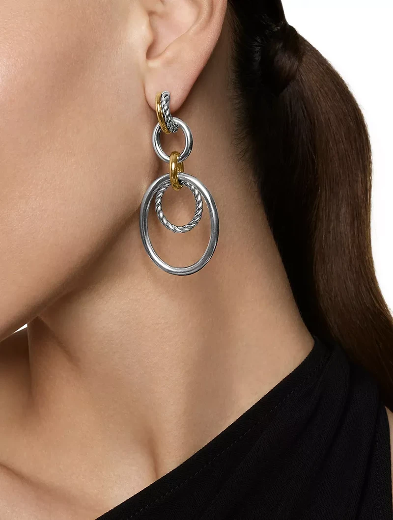 Dy Mercer® Mobile Drop Earrings In Sterling Silver With 18k Yellow Gold, 65.7mm