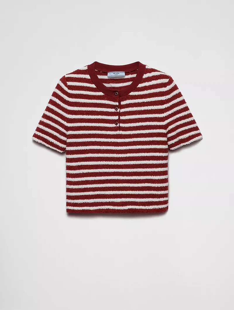 Cotton Bouclé Crew-neck Sweater