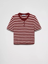 Cotton Bouclé Crew-neck Sweater