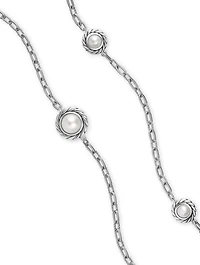 Pearl Classics Station Chain Necklace In Sterling Silver, 3mm