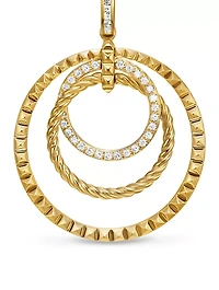 Crossover Trio Drop Earrings In 18k Yellow Gold With Diamonds, 35mm
