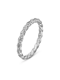 Pavé Petite Band Ring 18k White Gold With Diamonds, 2.8mm