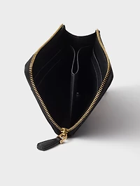 Small Saffiano Leather Zipper Wallet